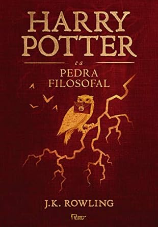 Primeiro livro da saga Harry Potter em vermelho
