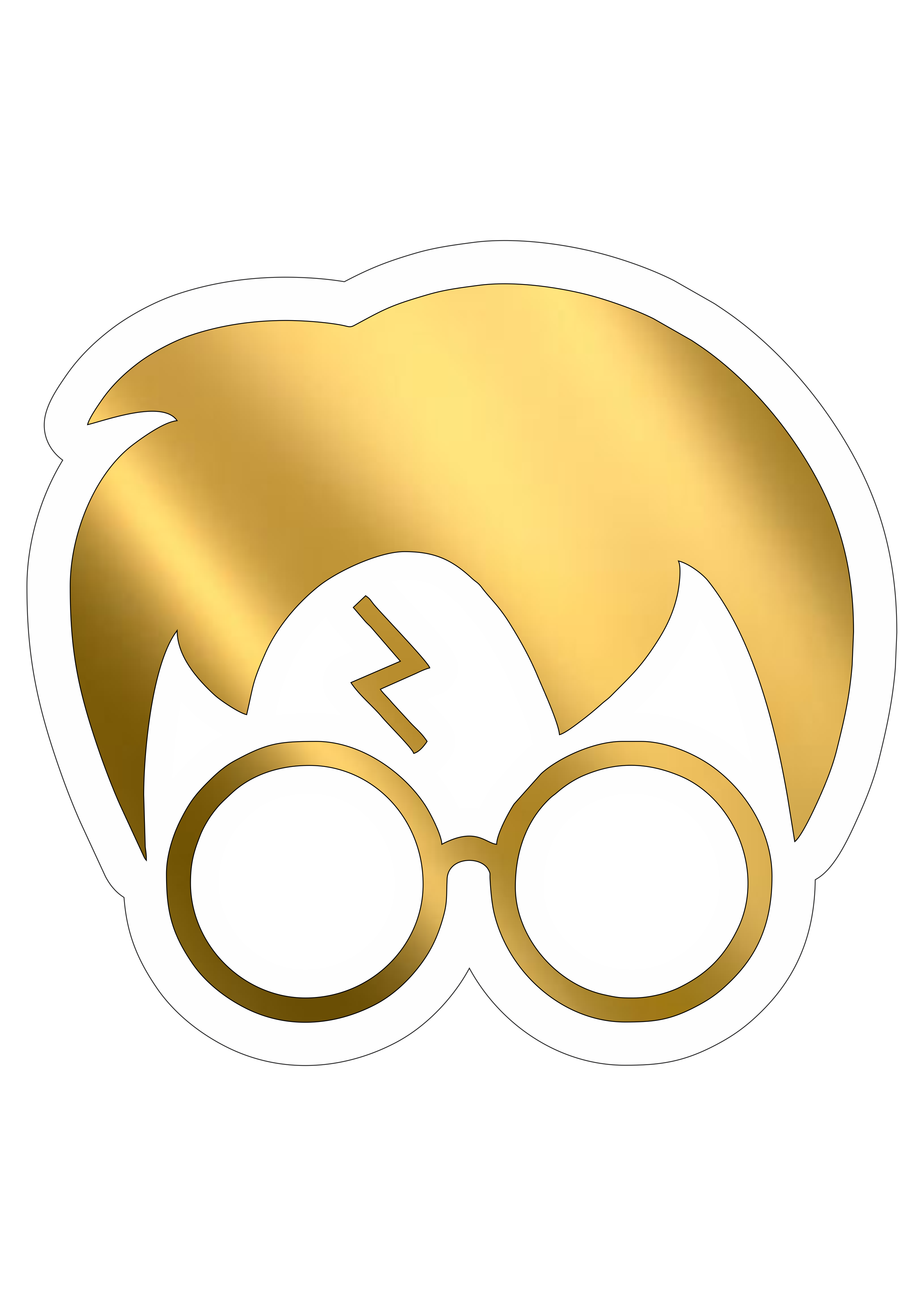 Rosto do Harry Potter dourado